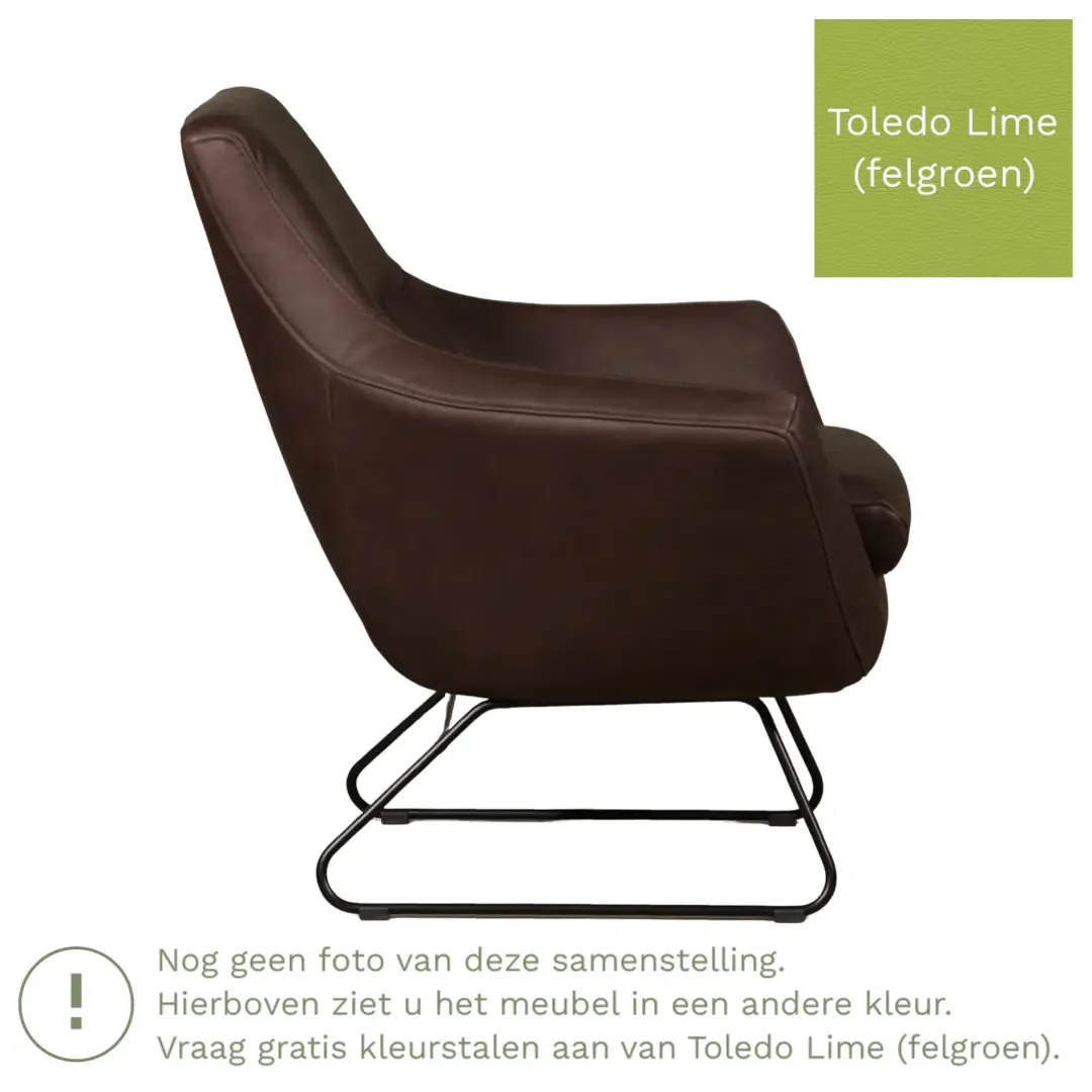 afbeelding van Leren fauteuil Fame - Toledo Lime (felgroen)