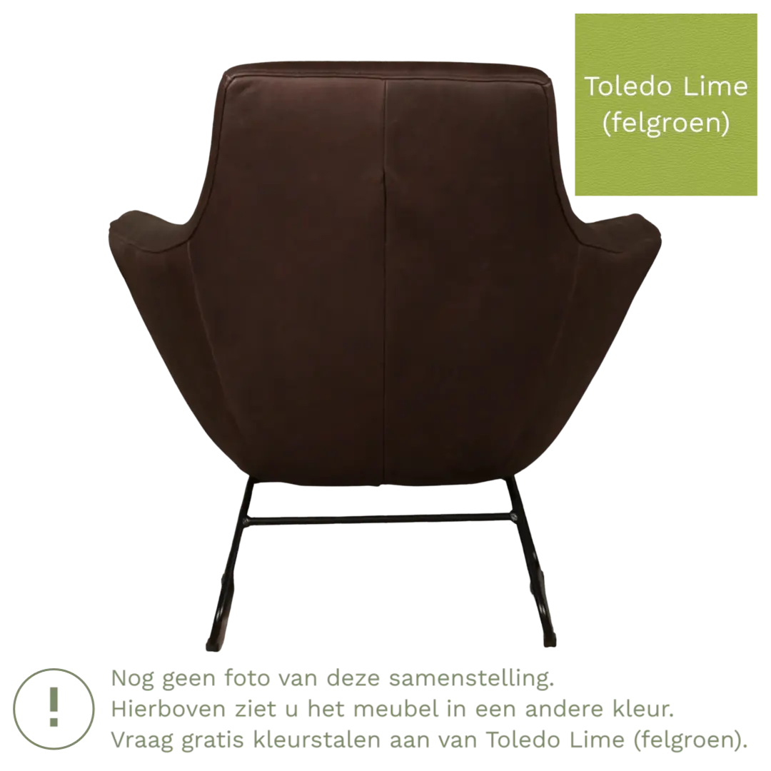 afbeelding van Leren fauteuil Fame - Toledo Lime (felgroen)