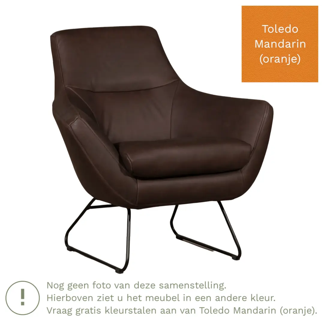afbeelding van Leren fauteuil Fame - Toledo Mandarin (oranje)