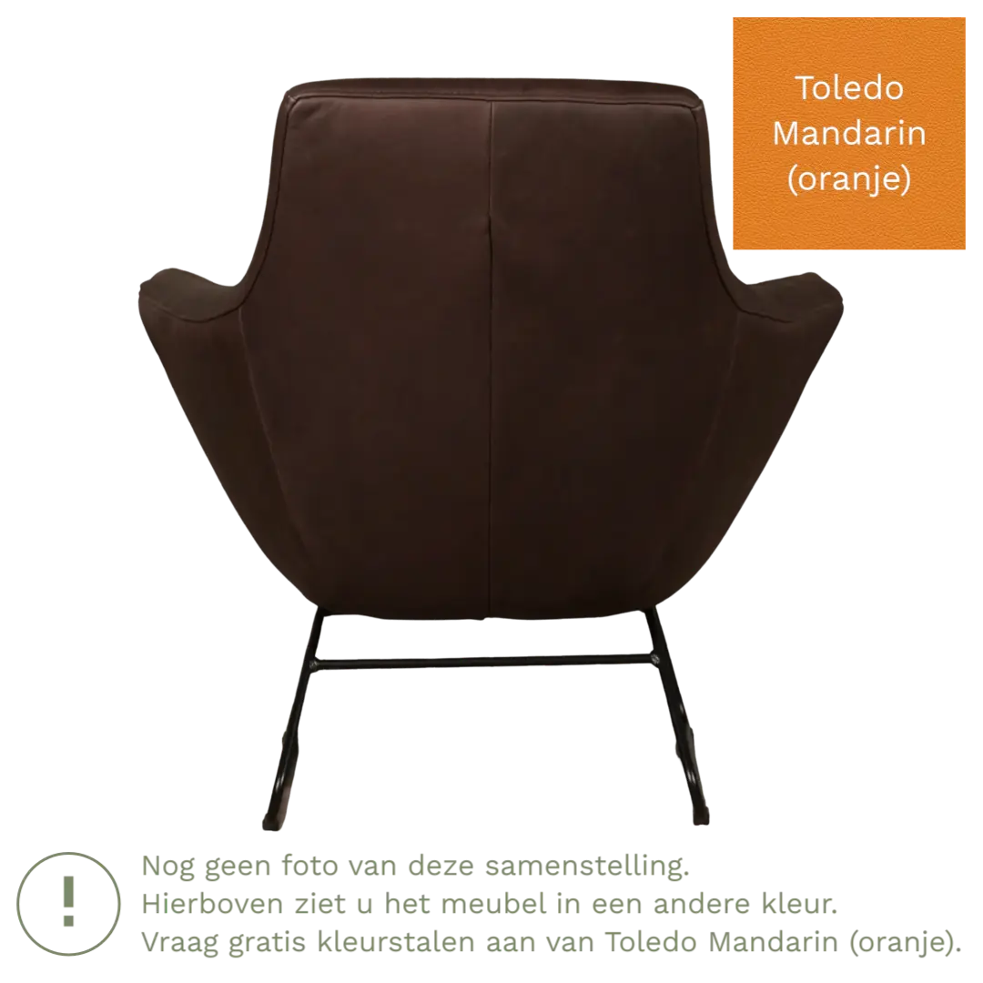 afbeelding van Leren fauteuil Fame - Toledo Mandarin (oranje)