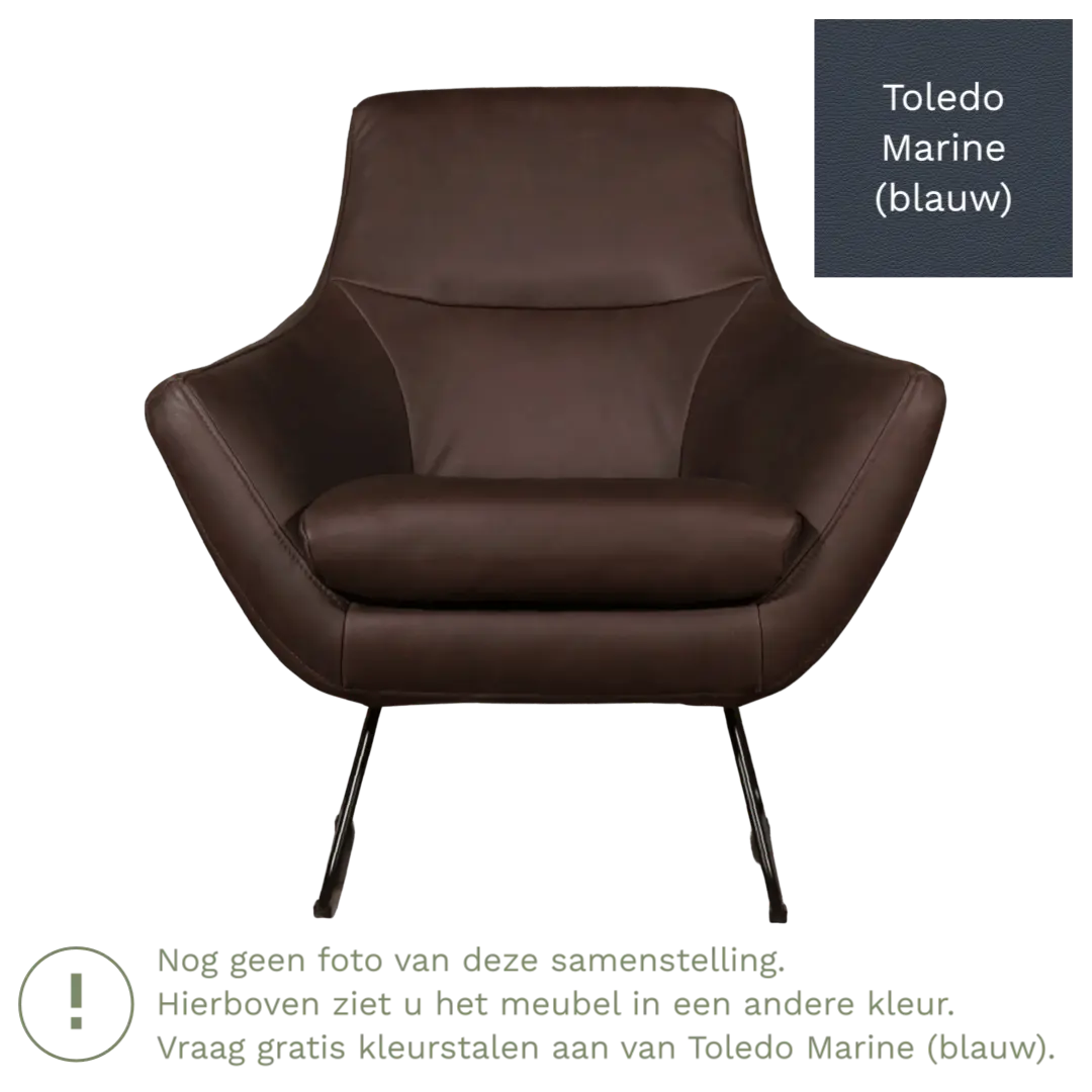 afbeelding van Leren fauteuil Fame - Toledo Marine (blauw)