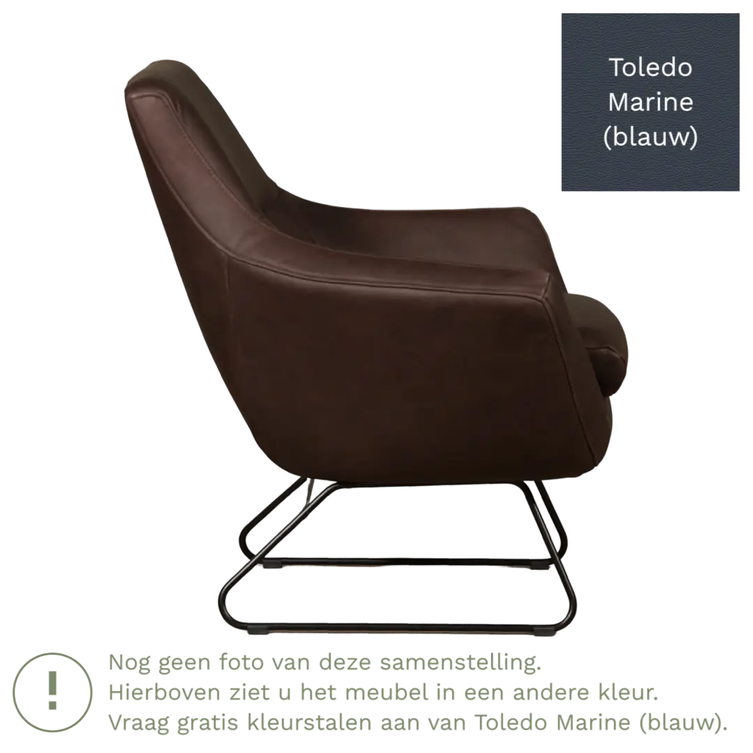 afbeelding van Leren fauteuil Fame - Toledo Marine (blauw)