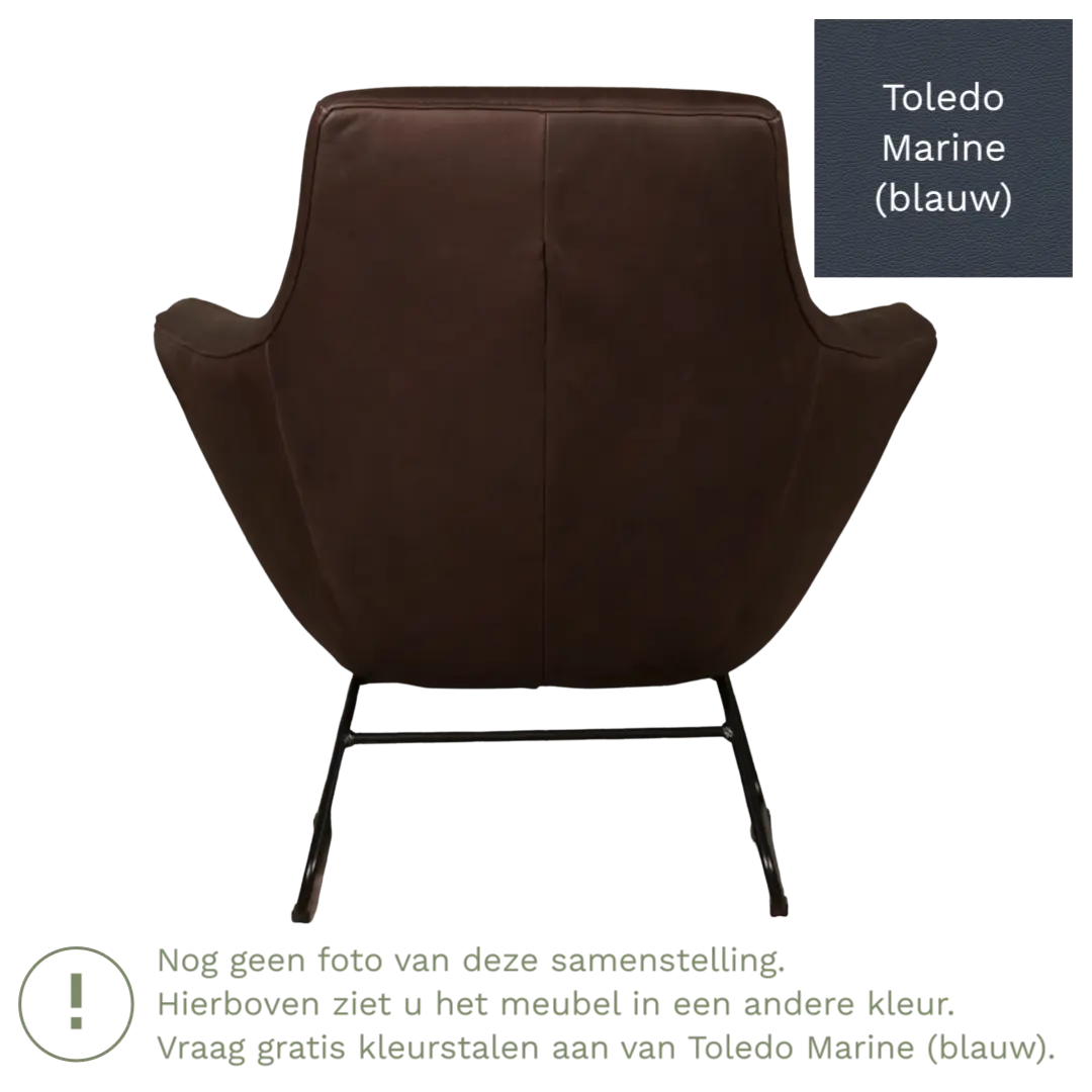 afbeelding van Leren fauteuil Fame - Toledo Marine (blauw)
