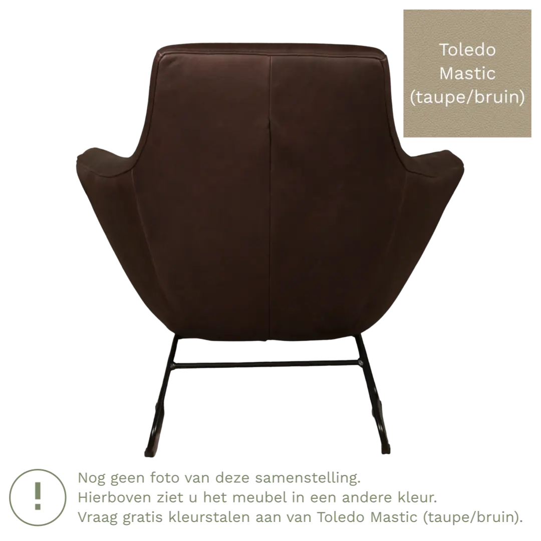 afbeelding van Leren fauteuil Fame - Toledo Mastic (taupe/bruin)