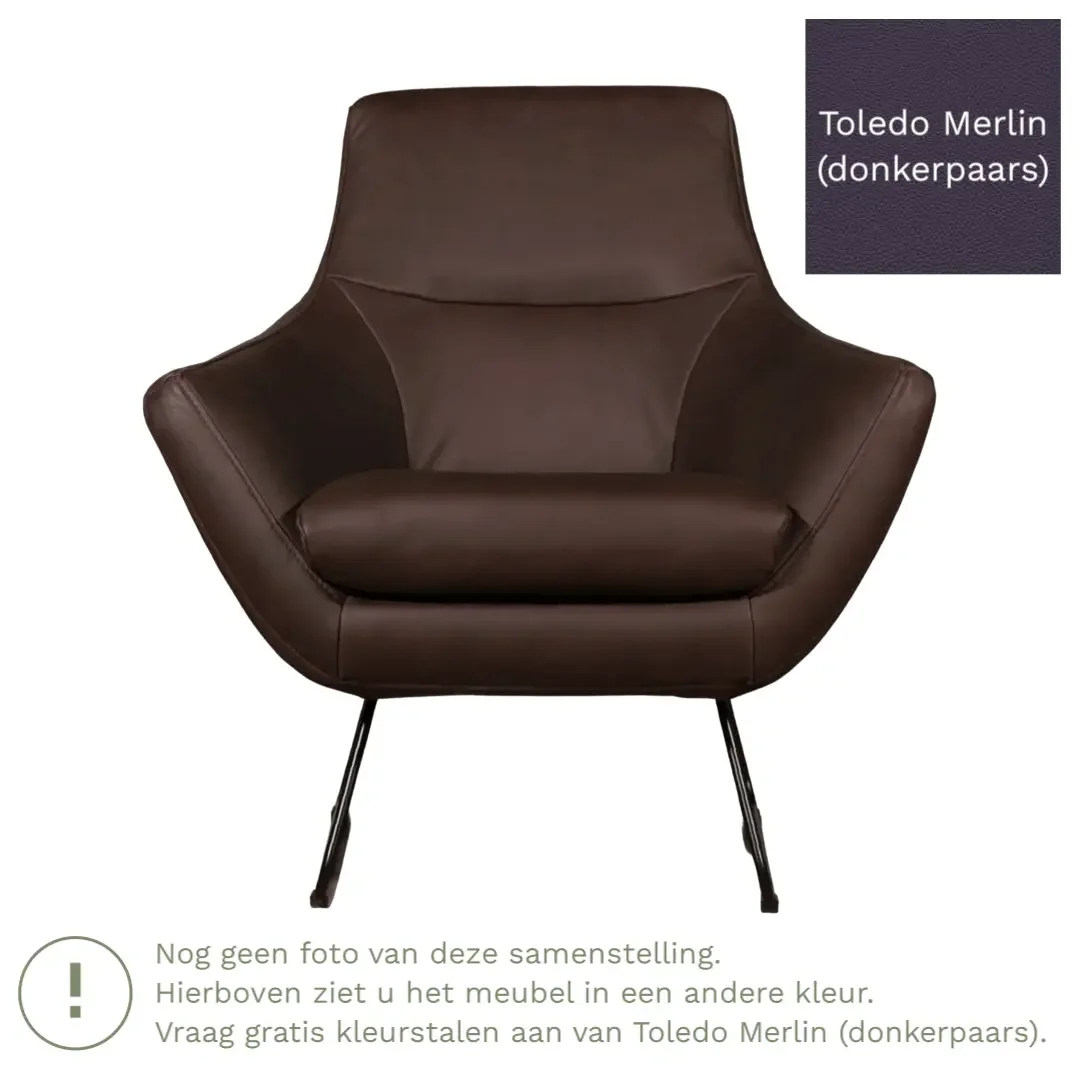 afbeelding van Leren fauteuil Fame - Toledo Merlin (donkerpaars)