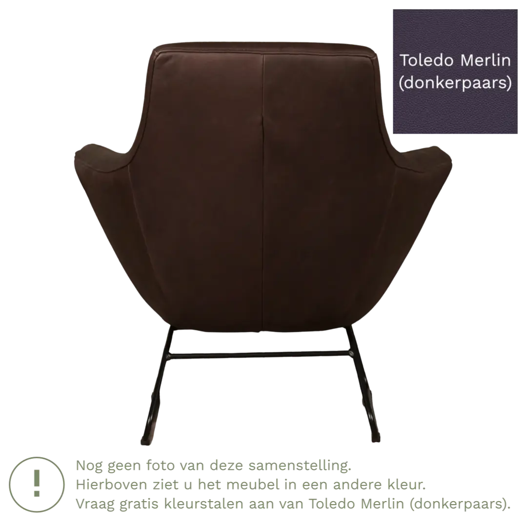 afbeelding van Leren fauteuil Fame - Toledo Merlin (donkerpaars)