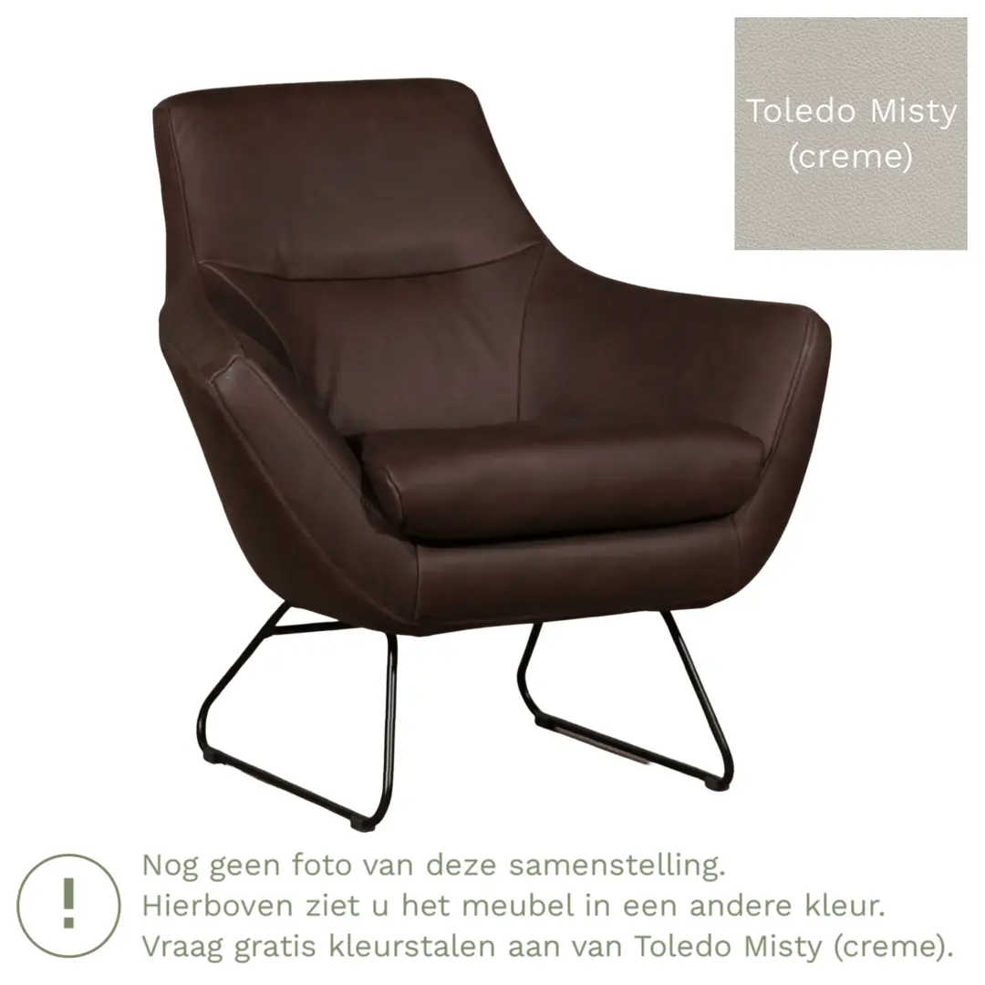 afbeelding van Leren fauteuil Fame - Toledo Misty (crème)