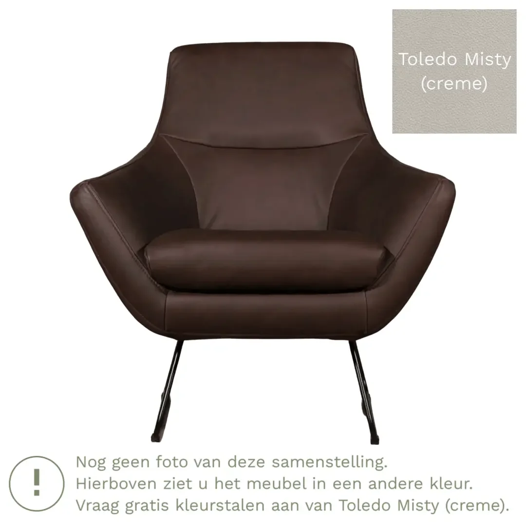 afbeelding van Leren fauteuil Fame - Toledo Misty (crème)