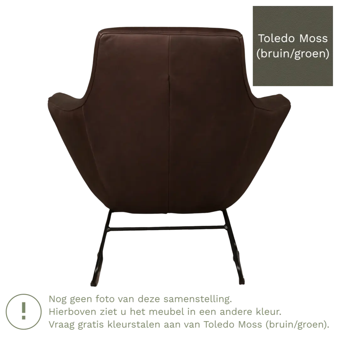 afbeelding van Leren fauteuil Fame - Toledo Moss (bruin/groen)