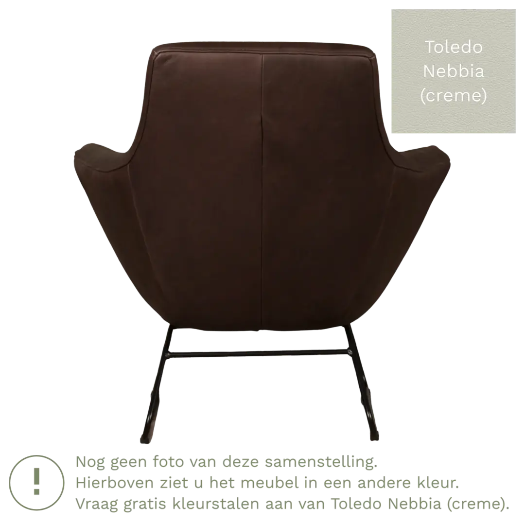 afbeelding van Leren fauteuil Fame - Toledo Nebbia (crème)