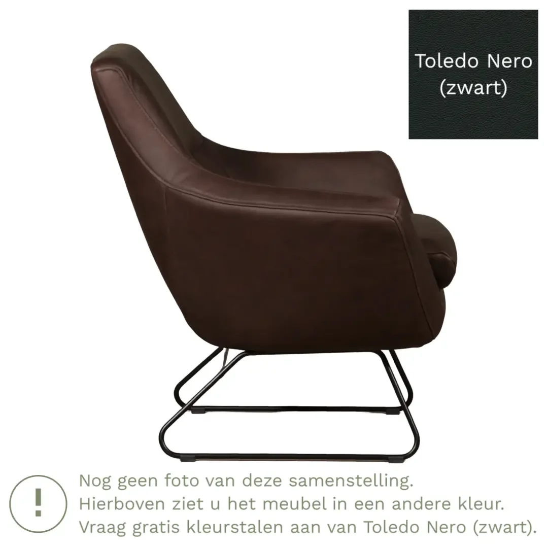 afbeelding van Leren fauteuil Fame - Toledo Nero (zwart)