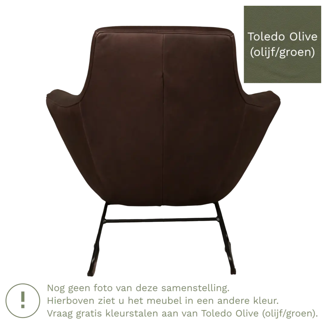 afbeelding van Leren fauteuil Fame - Toledo Olive (olijf/goen)