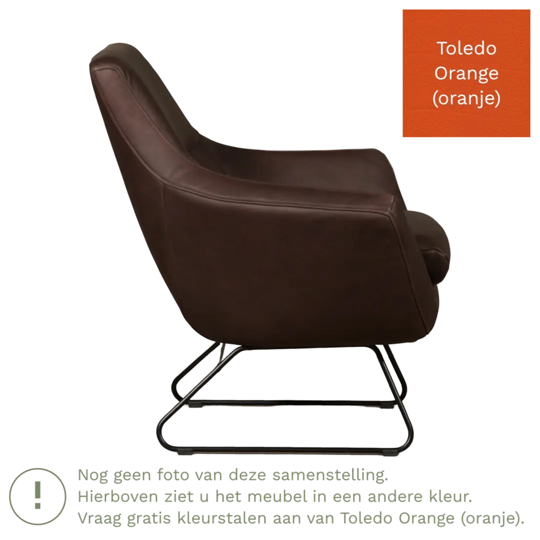 afbeelding van Leren fauteuil Fame - Toledo Orange (oranje)