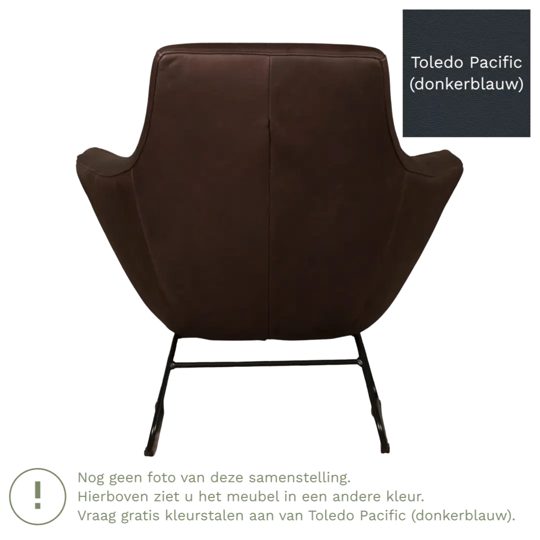 afbeelding van Leren fauteuil Fame - Toledo Pacific (donkerblauw)