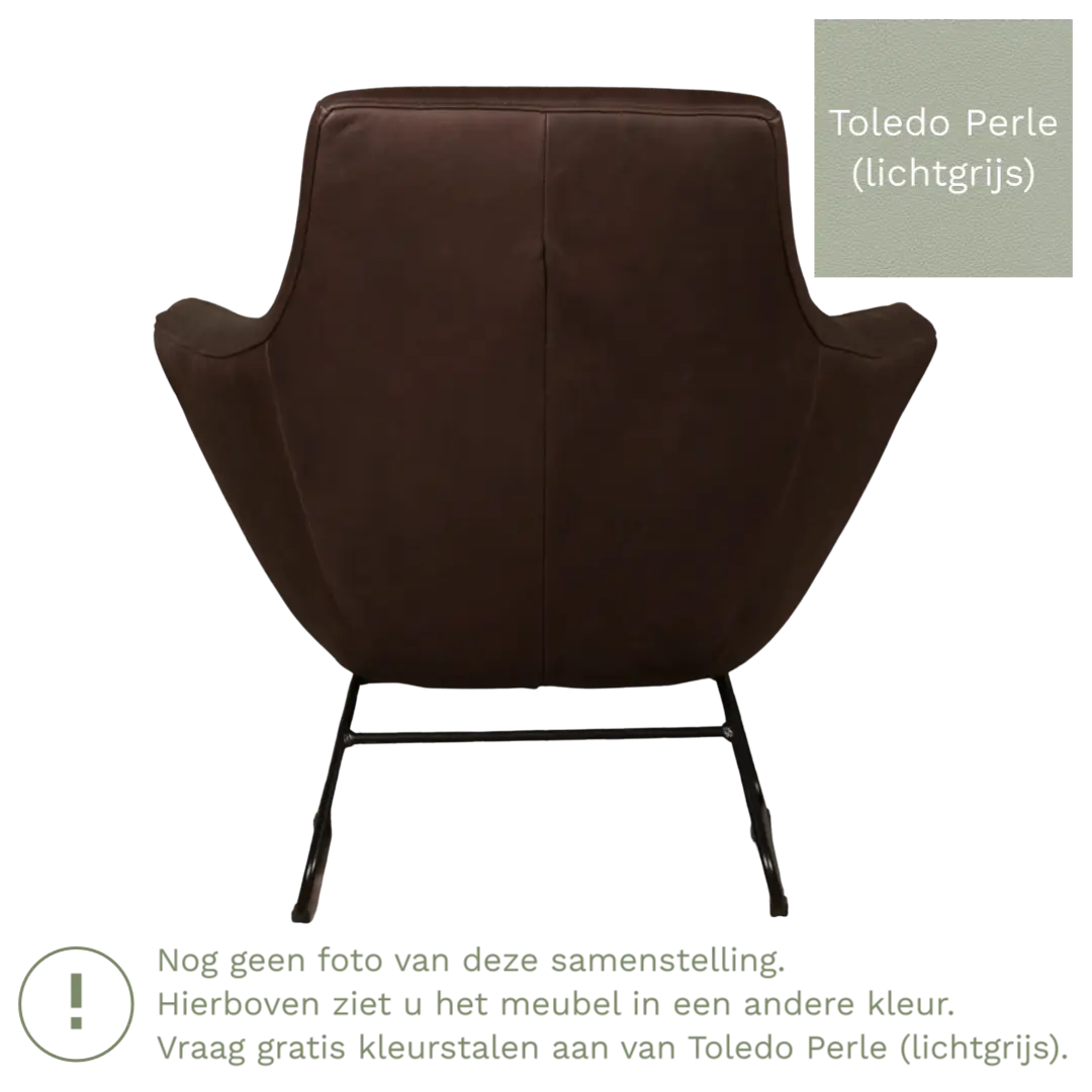 afbeelding van Leren fauteuil Fame - Toledo Perle (lichtgrijs)