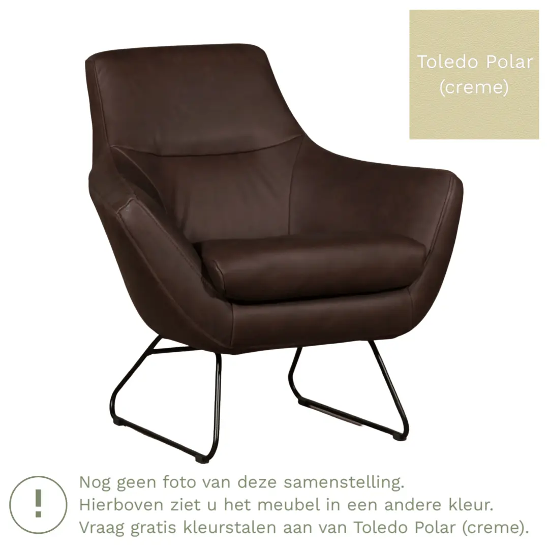 afbeelding van Leren fauteuil Fame - Toledo Polar (crème)