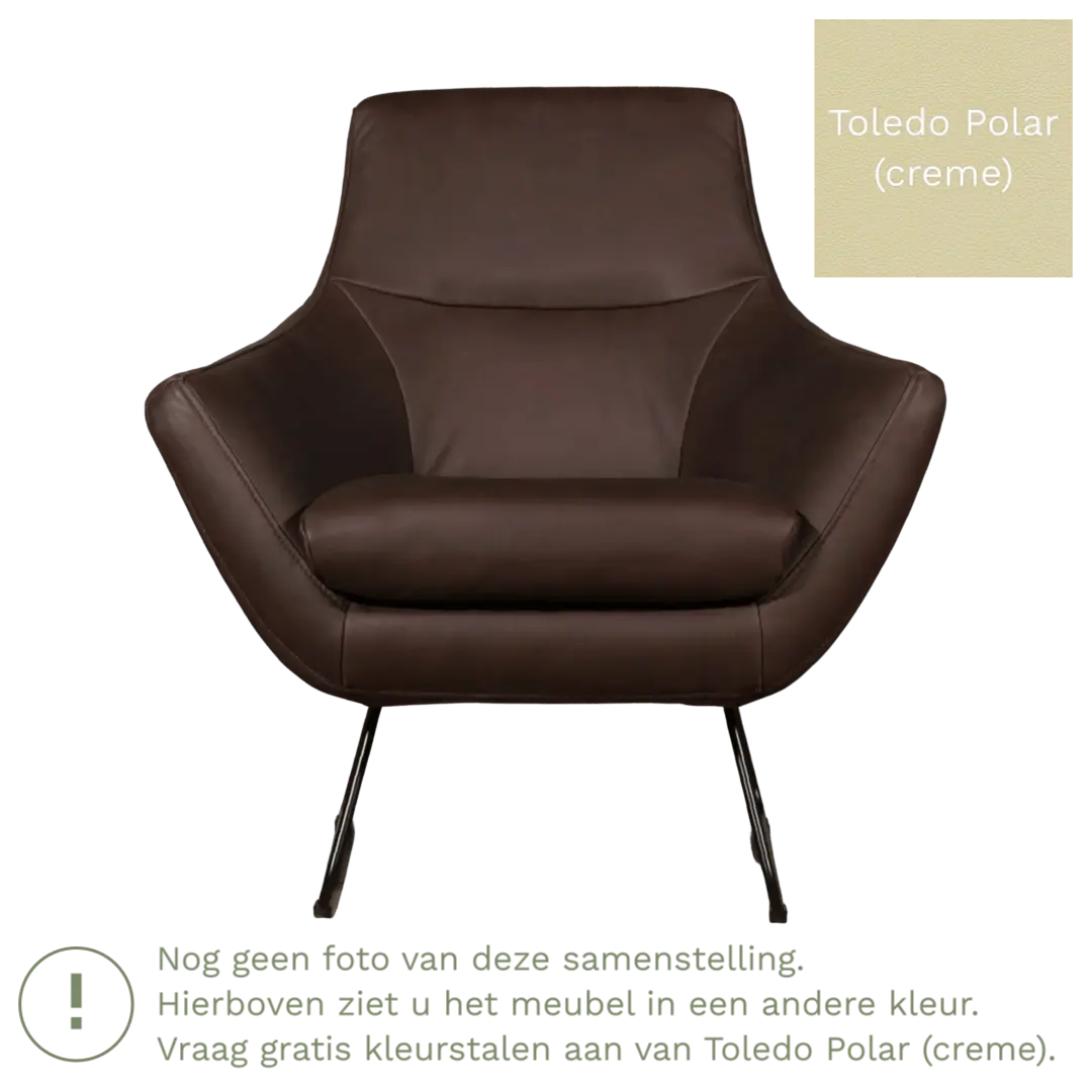 afbeelding van Leren fauteuil Fame - Toledo Polar (crème)