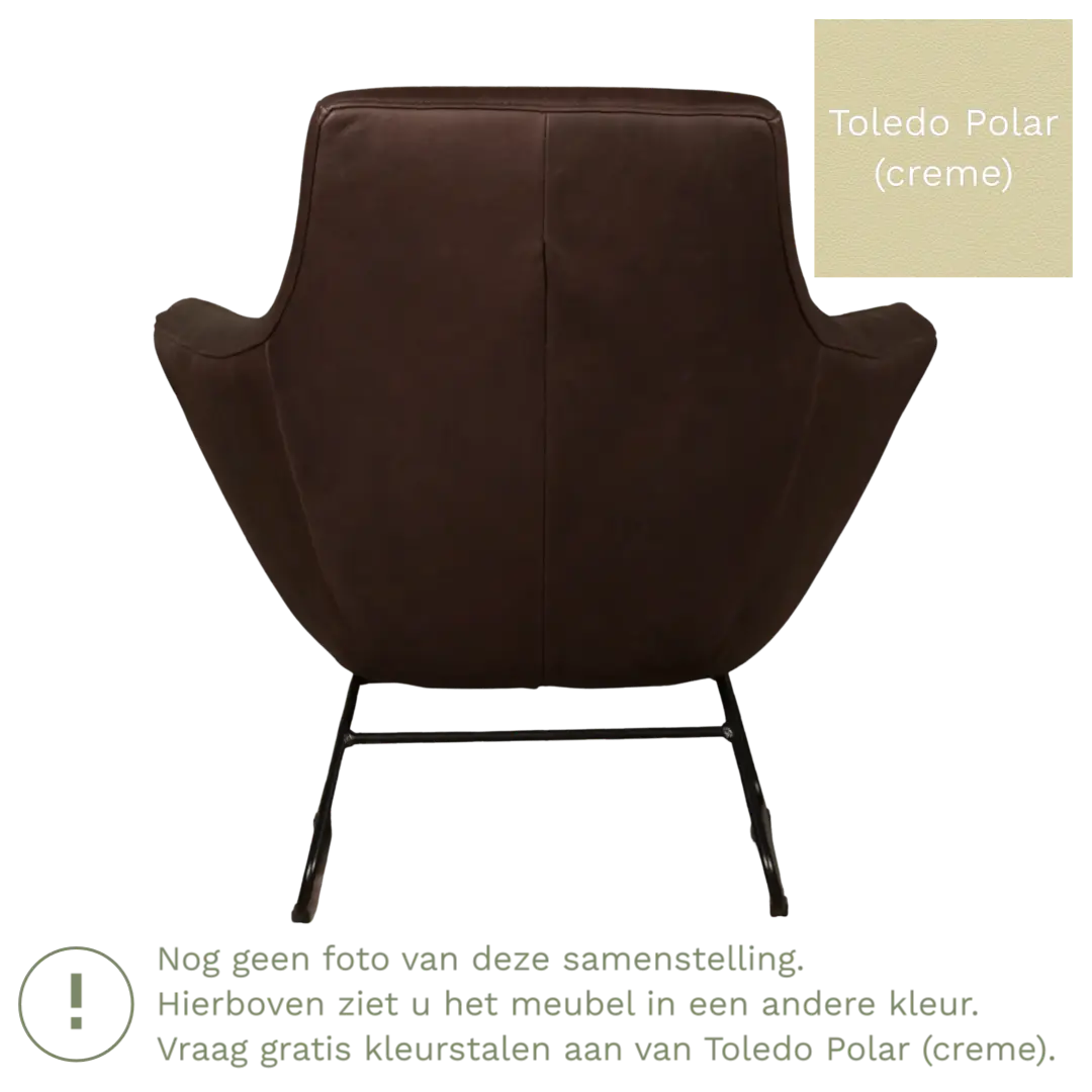 afbeelding van Leren fauteuil Fame - Toledo Polar (crème)