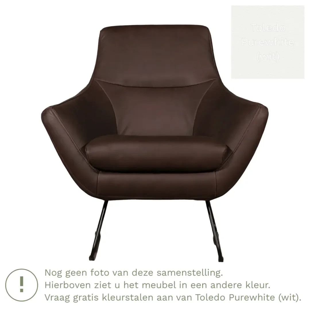 afbeelding van Leren fauteuil Fame - Toledo Purewhite (wit)