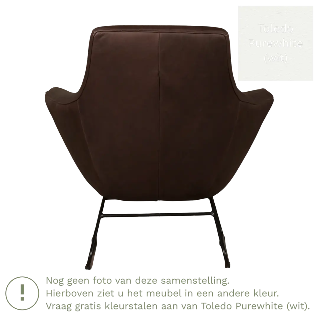 afbeelding van Leren fauteuil Fame - Toledo Purewhite (wit)