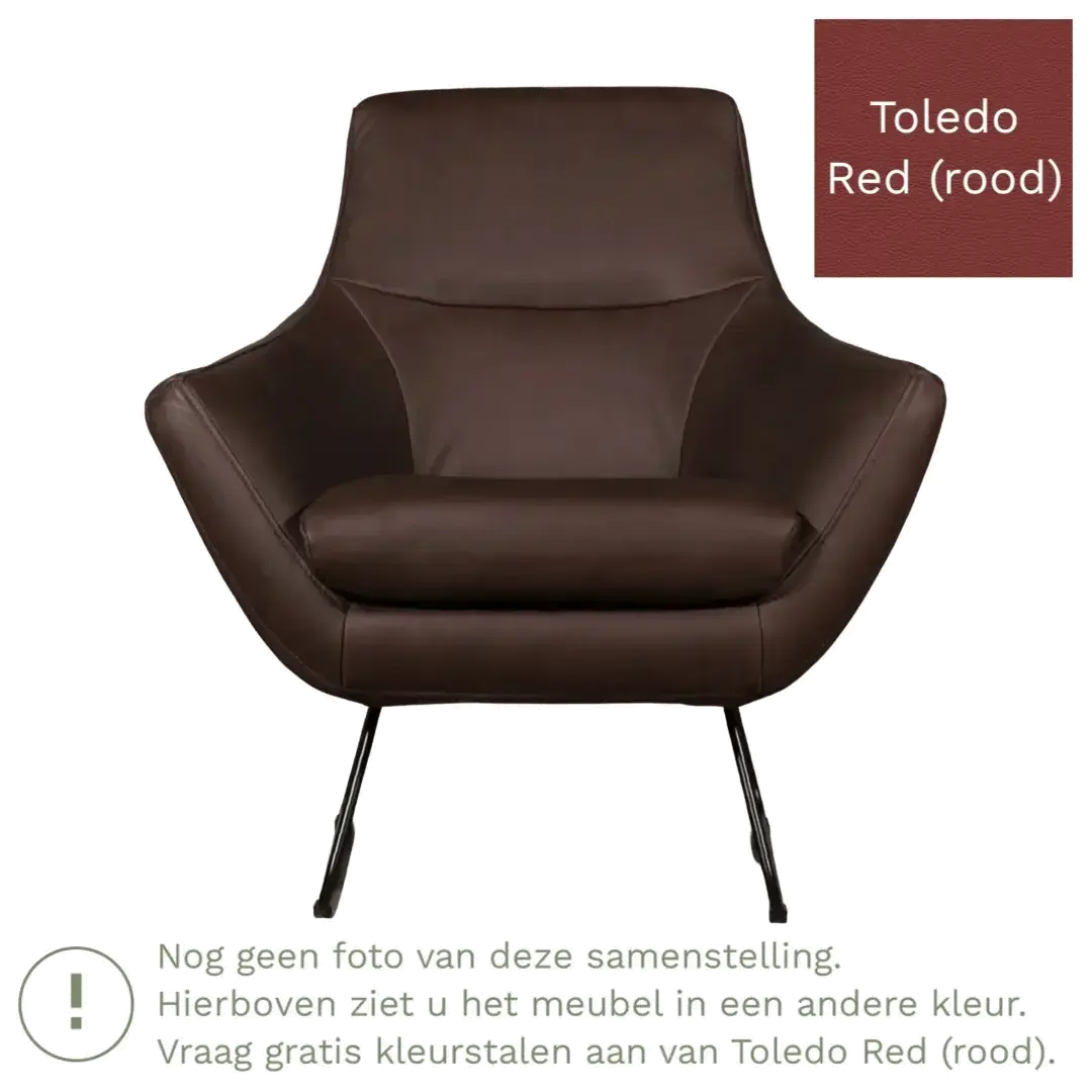 afbeelding van Leren fauteuil Fame - Toledo Red (rood)