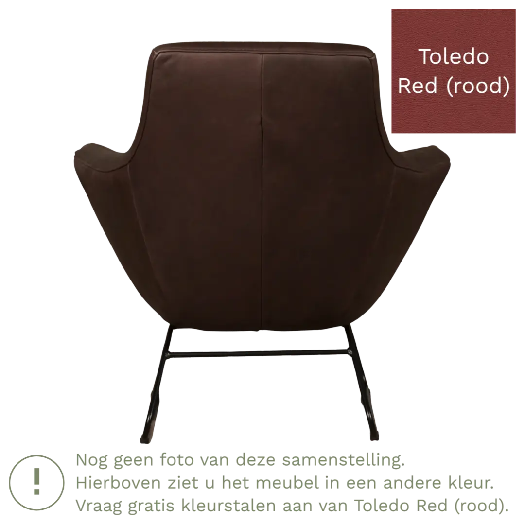 afbeelding van Leren fauteuil Fame - Toledo Red (rood)