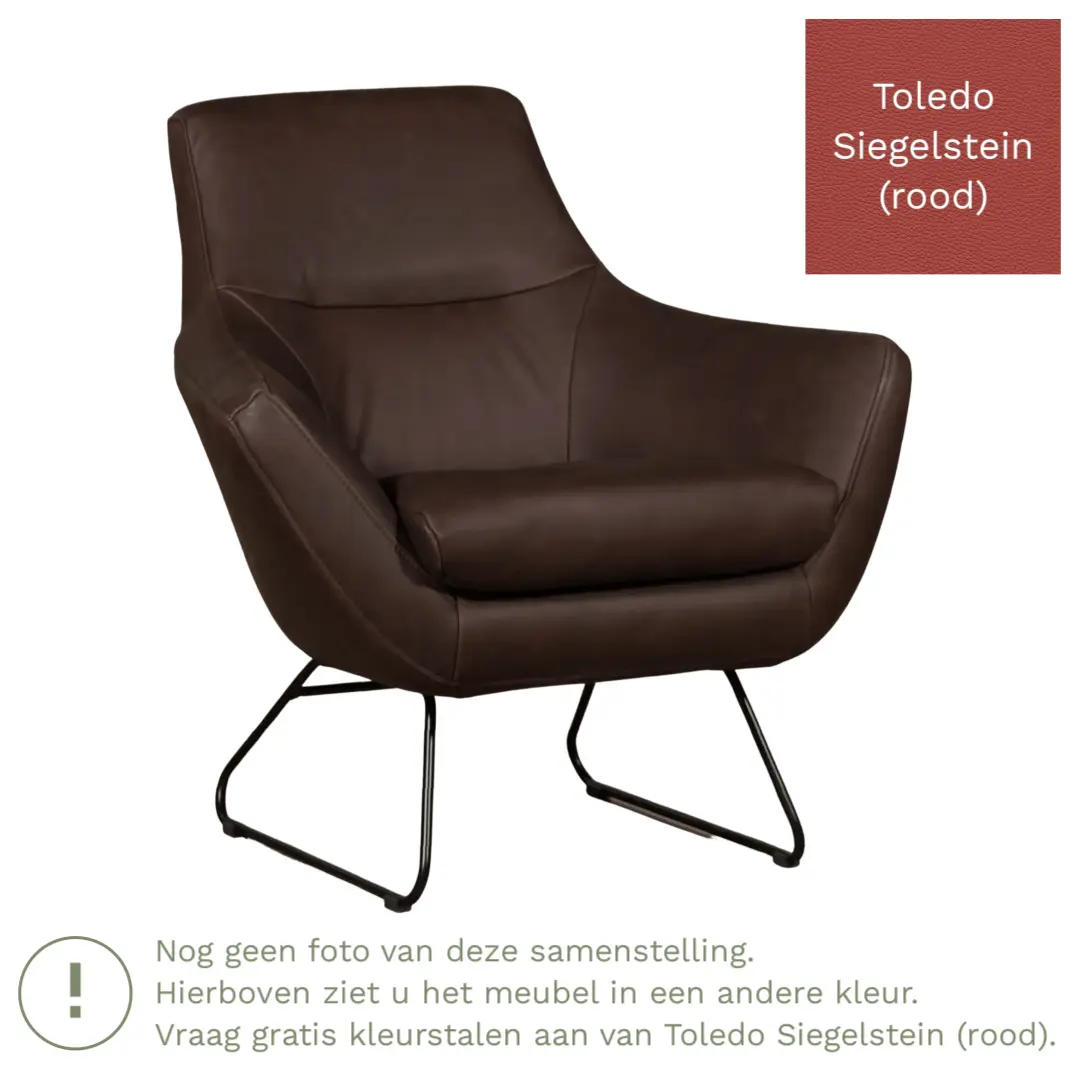 afbeelding van Leren fauteuil Fame - Toledo Siegelstein (rood)