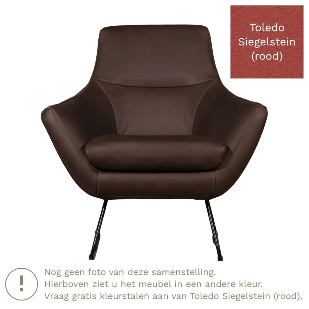 afbeelding van Leren fauteuil Fame - Toledo Siegelstein (rood)
