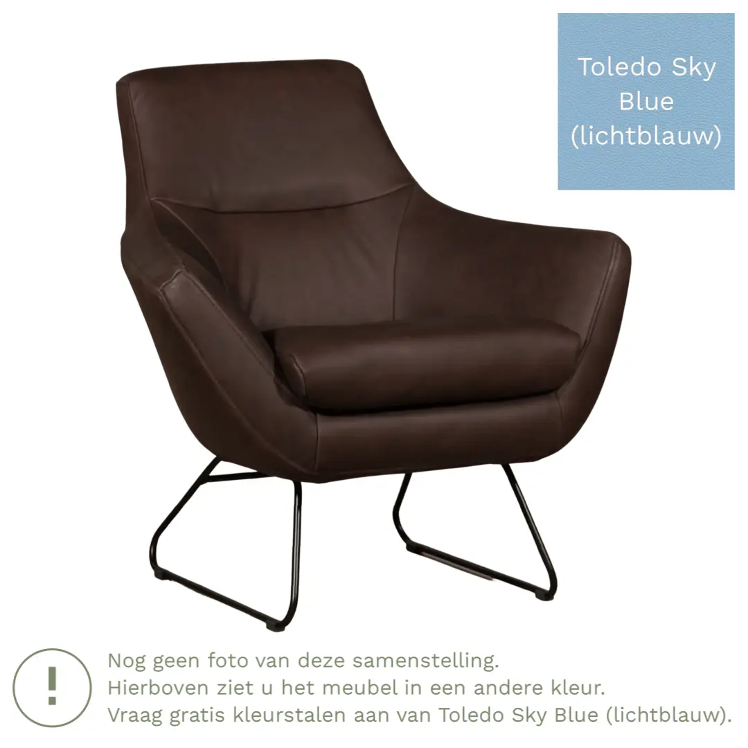 afbeelding van Leren fauteuil Fame - Toledo Sky Blue (lichtblauw)