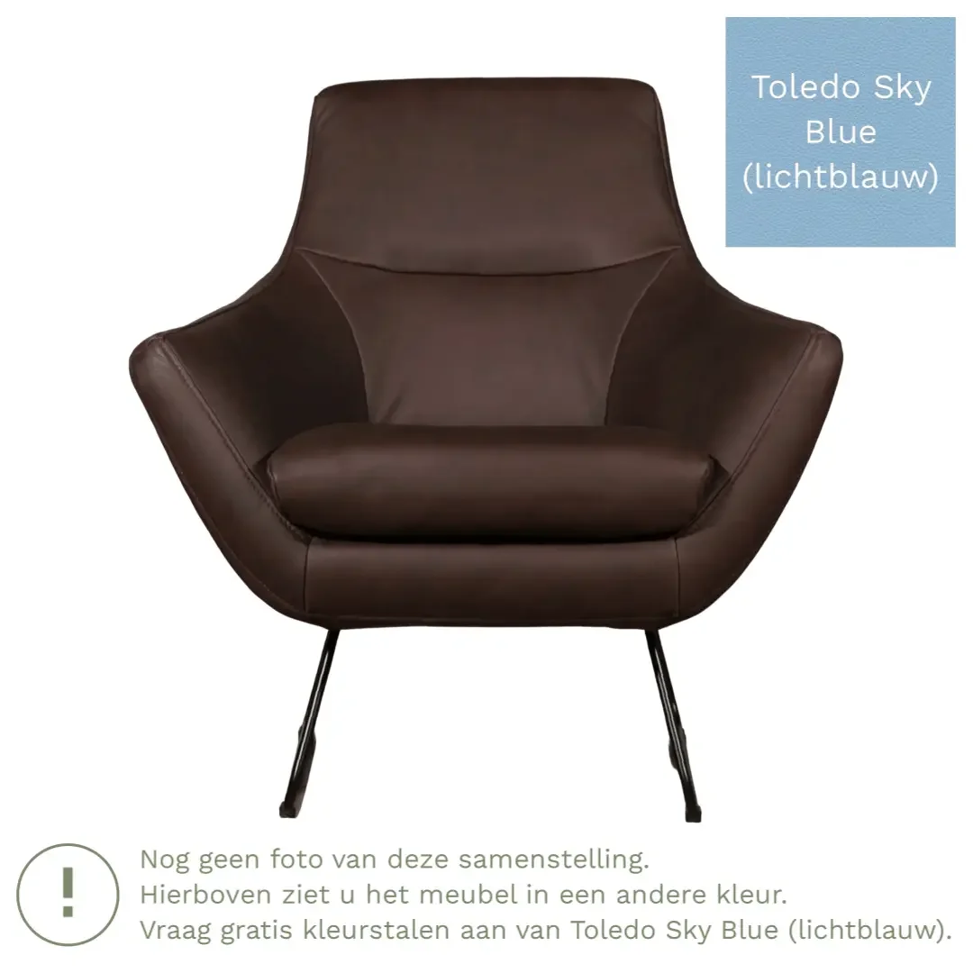 afbeelding van Leren fauteuil Fame - Toledo Sky Blue (lichtblauw)