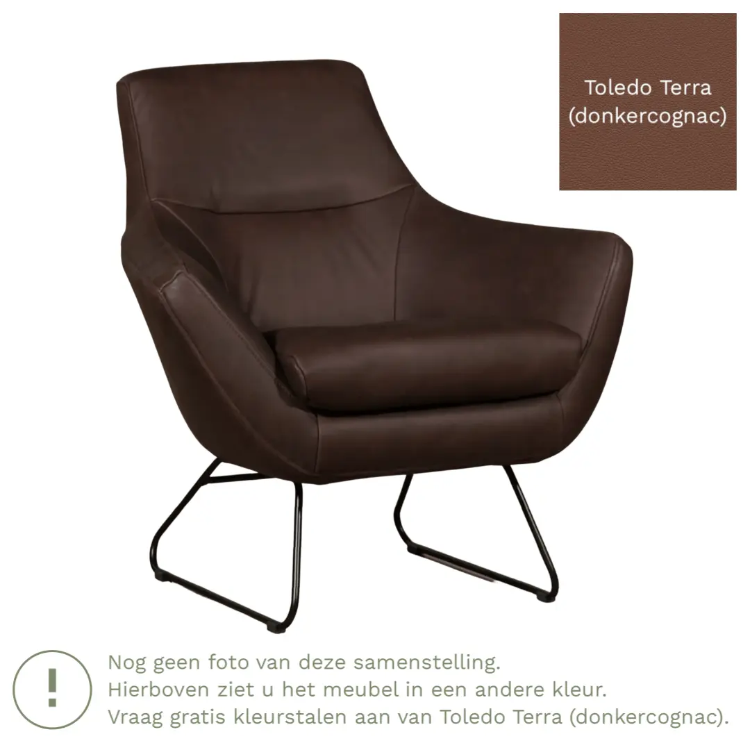 afbeelding van Leren fauteuil Fame - Toledo Terra (donkercognac)