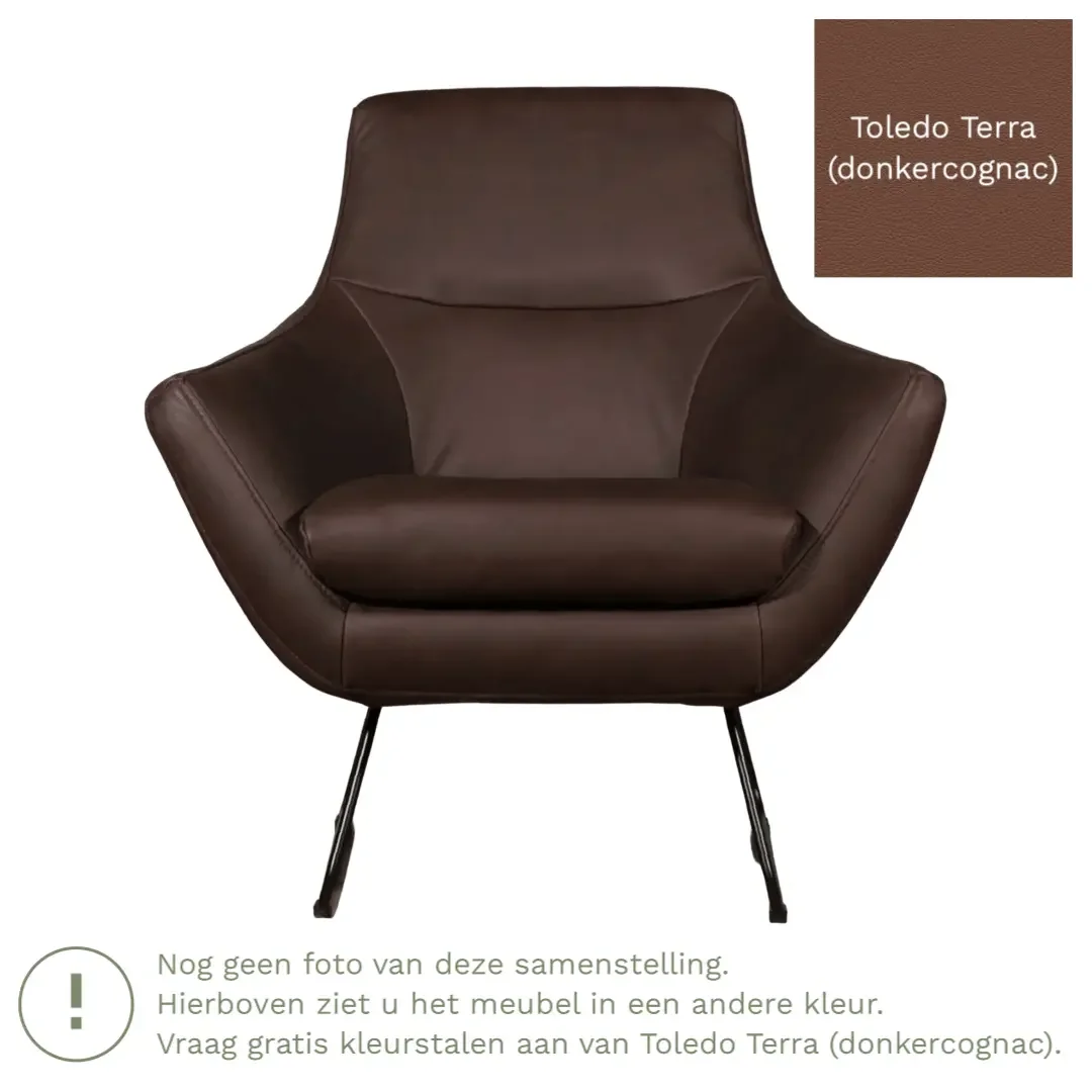 afbeelding van Leren fauteuil Fame - Toledo Terra (donkercognac)