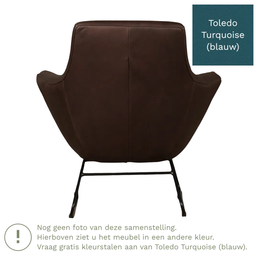 afbeelding van Leren fauteuil Fame - Toledo Turquoise (blauw)