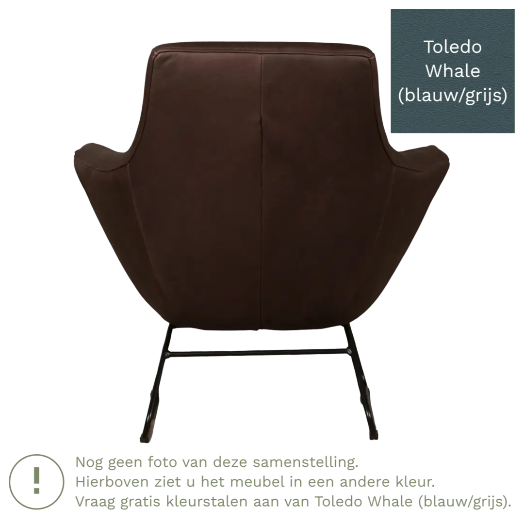 afbeelding van Leren fauteuil Fame - Toledo Whale (blauw/grijs)