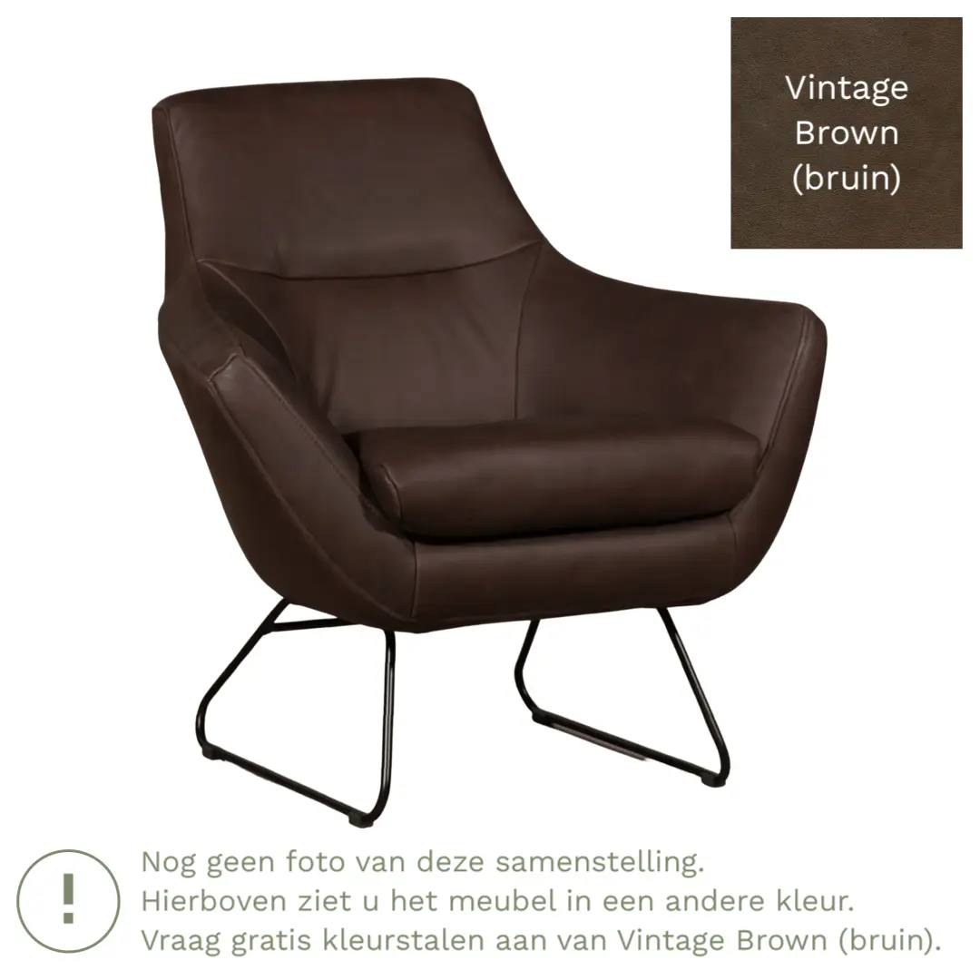 afbeelding van Leren fauteuil Fame - Vintage Brown (bruin)