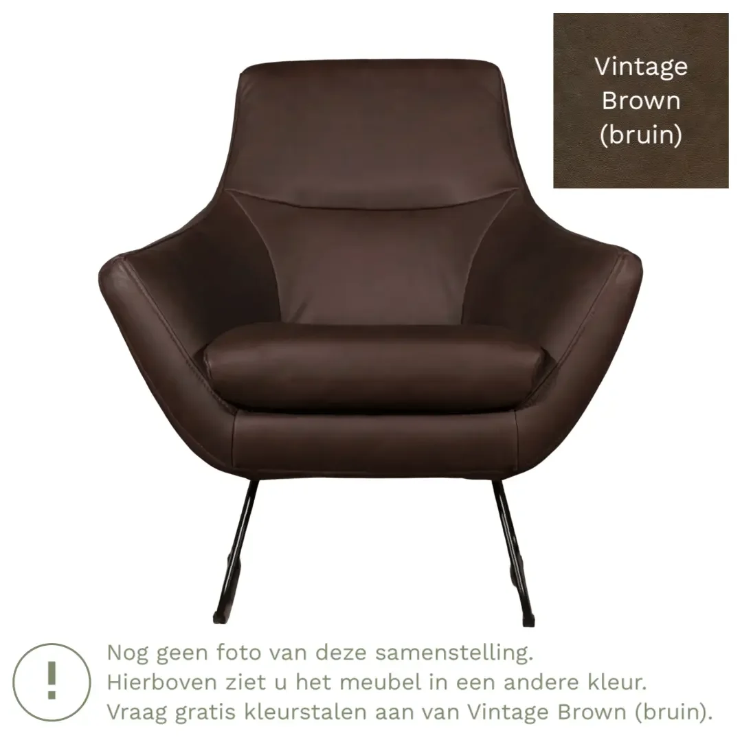 afbeelding van Leren fauteuil Fame - Vintage Brown (bruin)