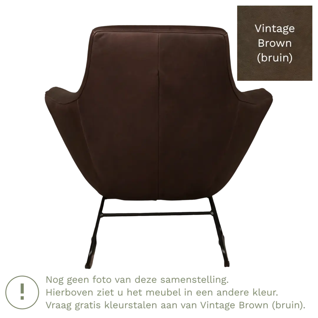 afbeelding van Leren fauteuil Fame - Vintage Brown (bruin)