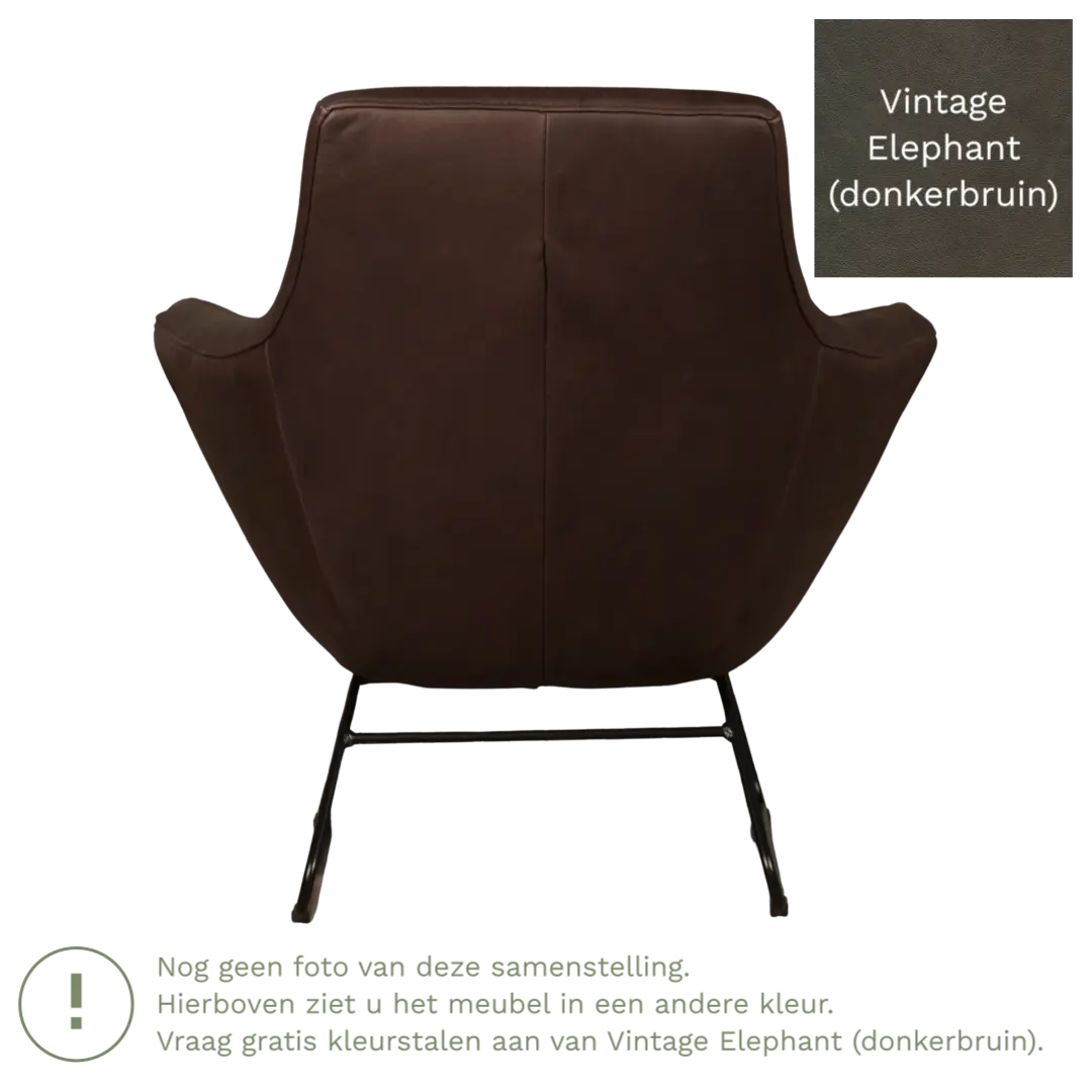 afbeelding van Leren fauteuil Fame - Vintage Elephant (donkerbruin)
