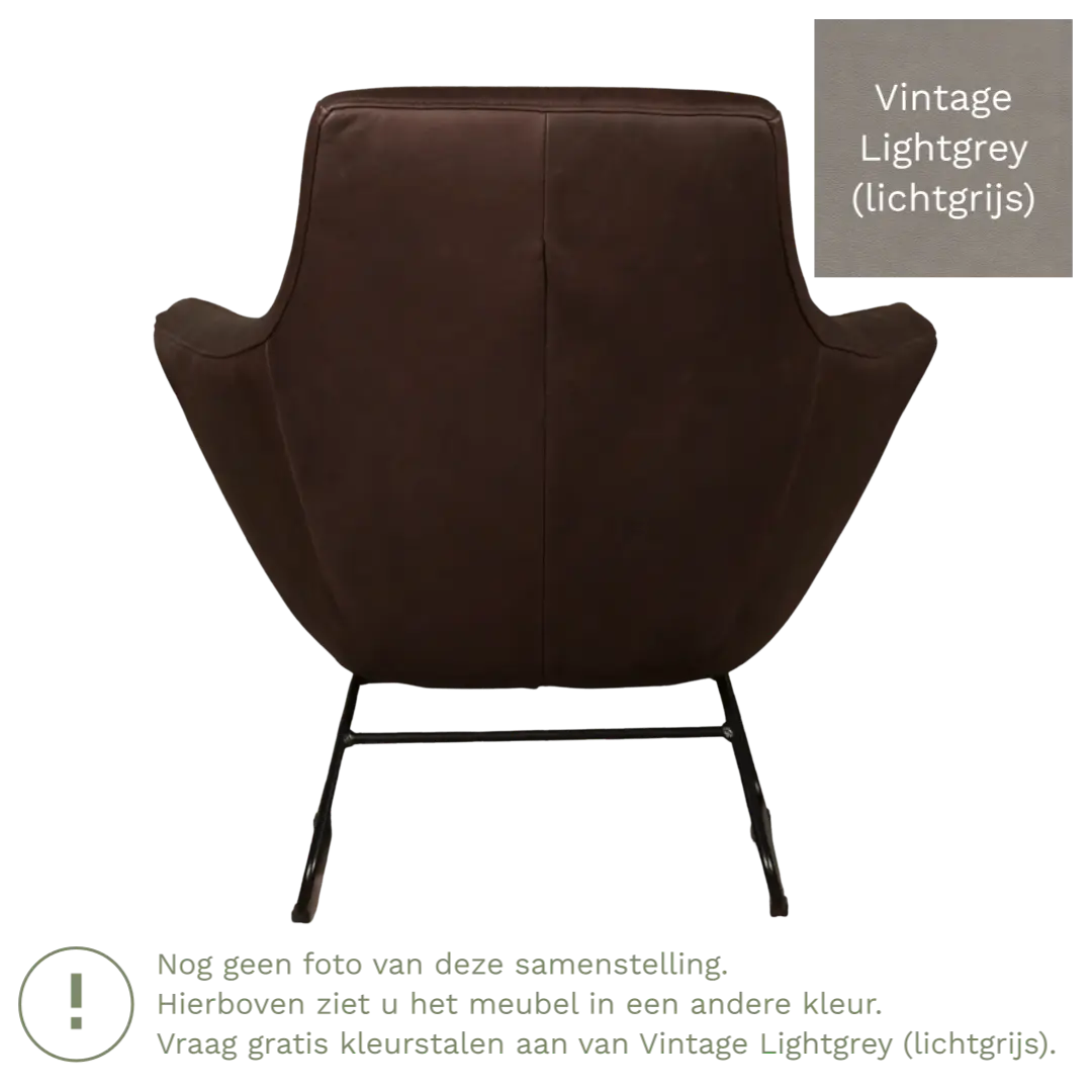 afbeelding van Leren fauteuil Fame - Vintage Lightgrey (lichtgrijs)