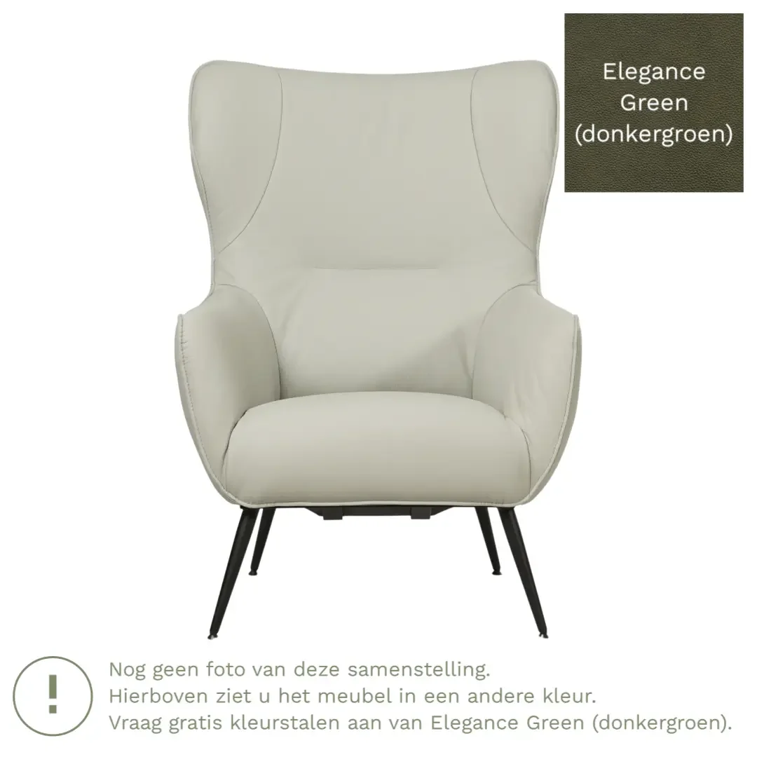 afbeelding van Leren fauteuil Flair - Elegance Green (donkergroen)