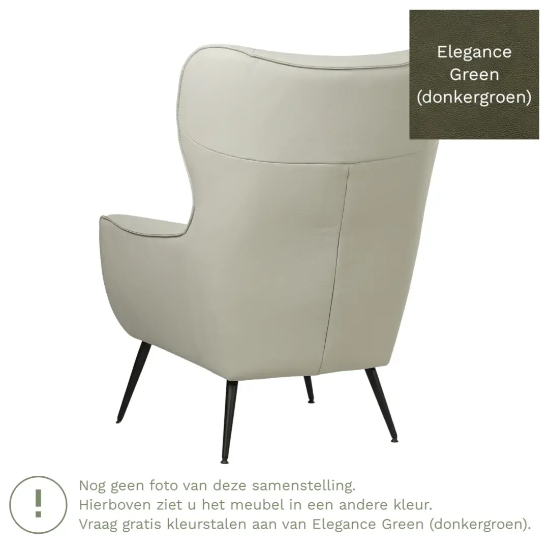 afbeelding van Leren fauteuil Flair - Elegance Green (donkergroen)