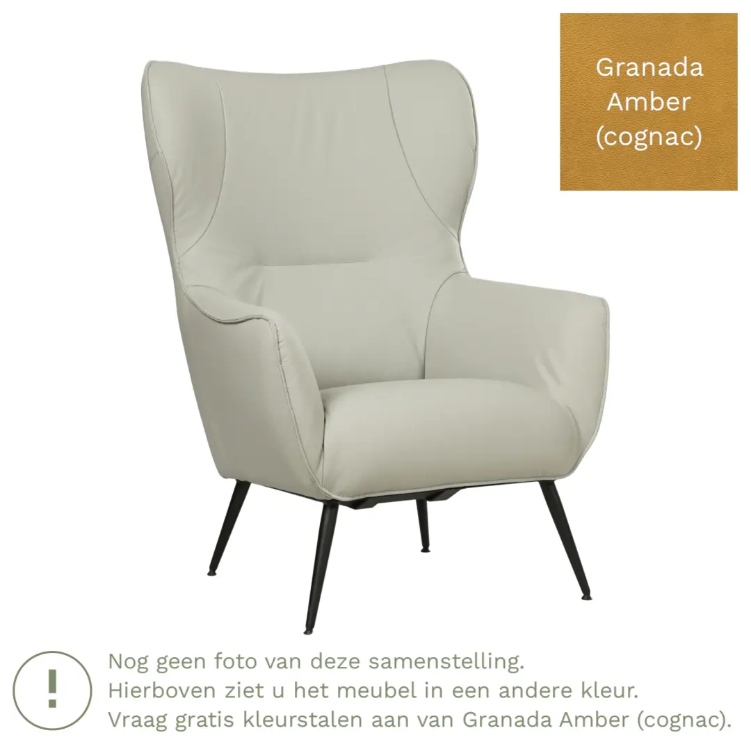 afbeelding van Leren fauteuil Flair - Granada Amber (cognac)