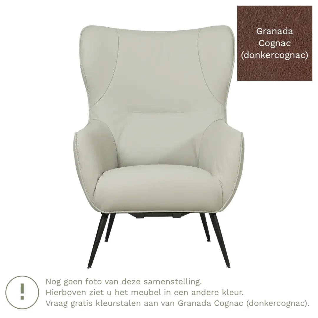 afbeelding van Leren fauteuil Flair - Granada Cognac (donkercognac)
