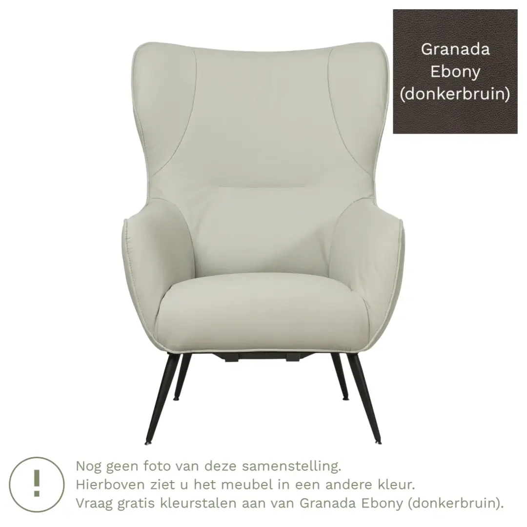 afbeelding van Leren fauteuil Flair - Granada Ebony (donkerbruin)