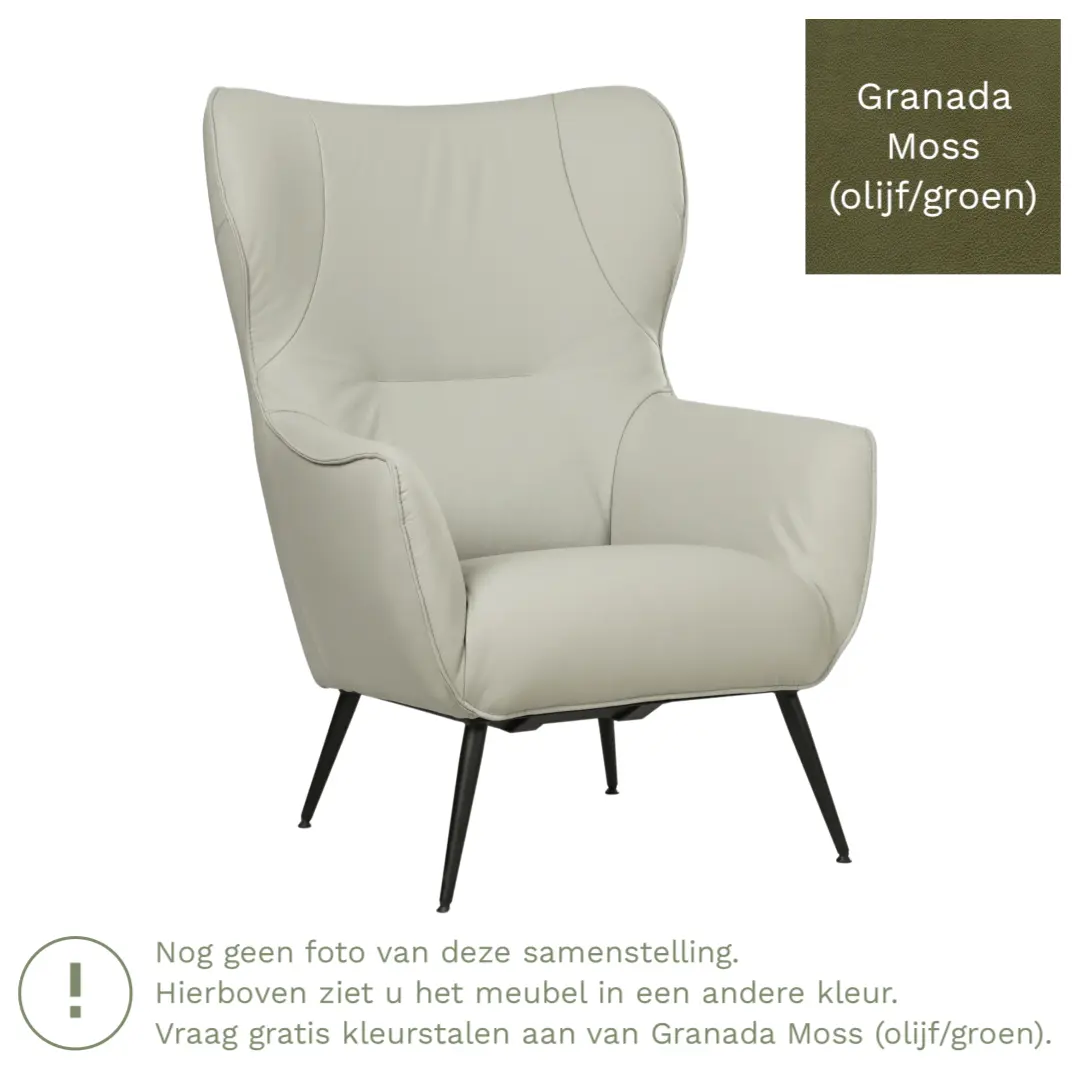 afbeelding van Leren fauteuil Flair - Granada Moss (olijf/groen)