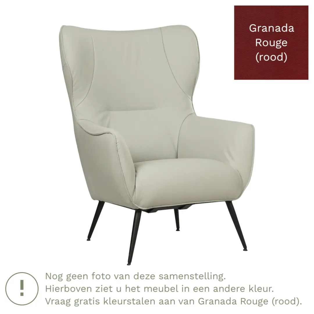 afbeelding van Leren fauteuil Flair - Granada Rouge (rood)