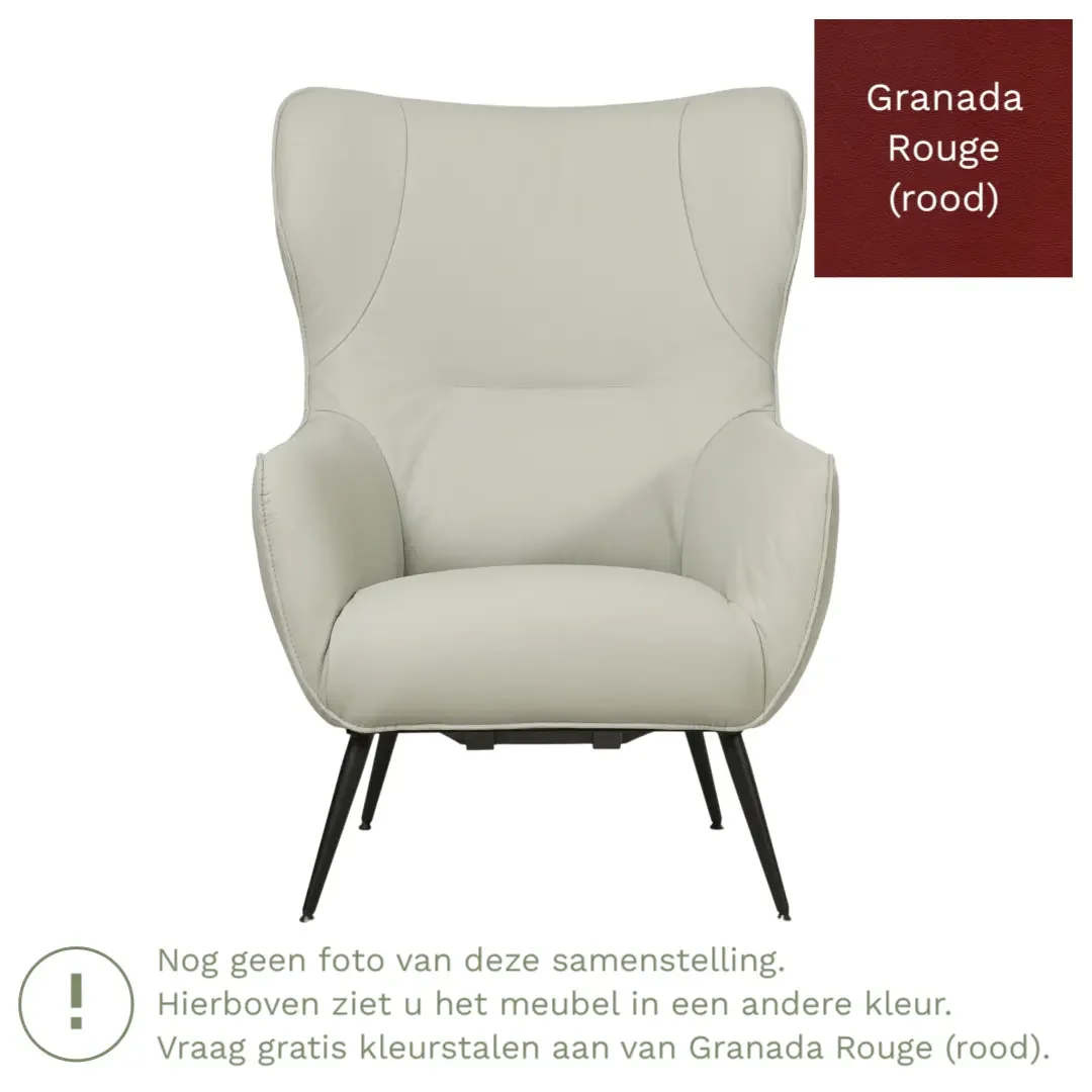 afbeelding van Leren fauteuil Flair - Granada Rouge (rood)