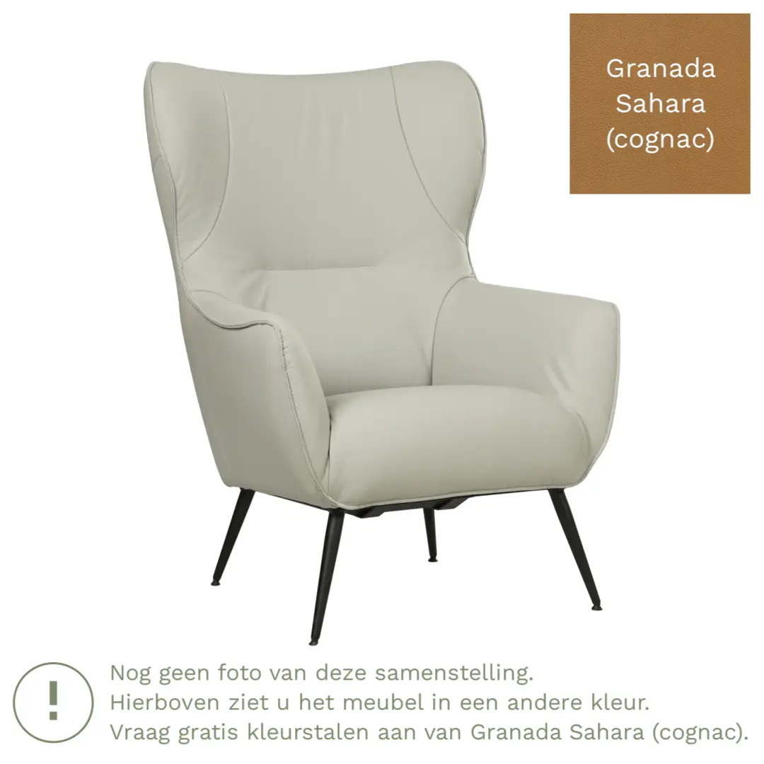 afbeelding van Leren fauteuil Flair - Granada Sahara (cognac)