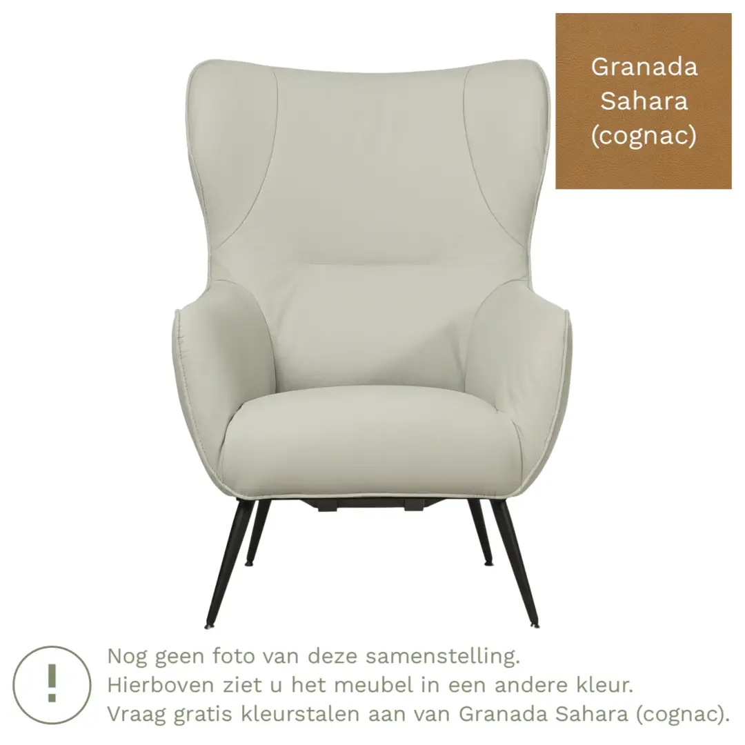 afbeelding van Leren fauteuil Flair - Granada Sahara (cognac)