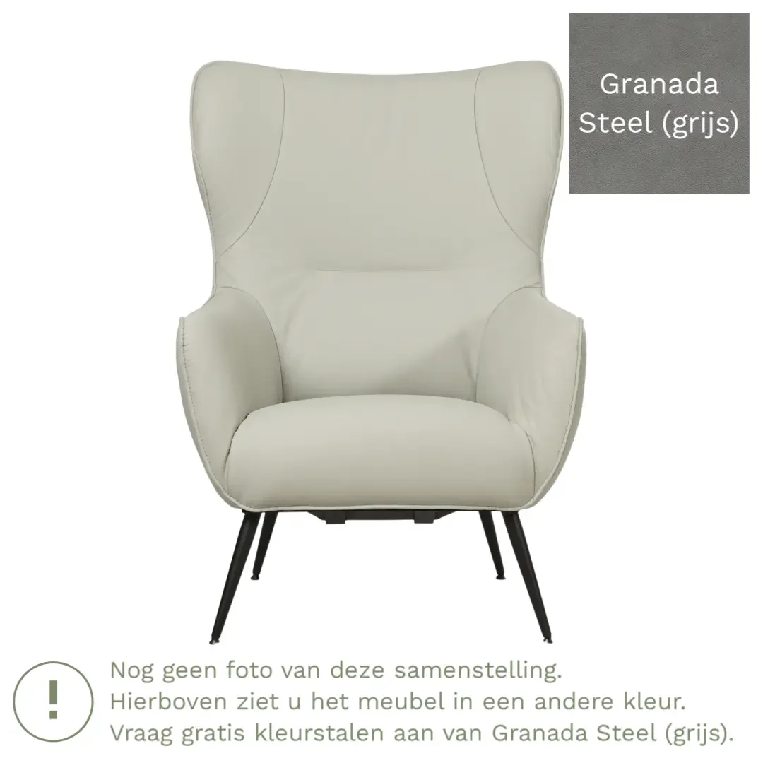 afbeelding van Leren fauteuil Flair - Granada Steel (grijs)